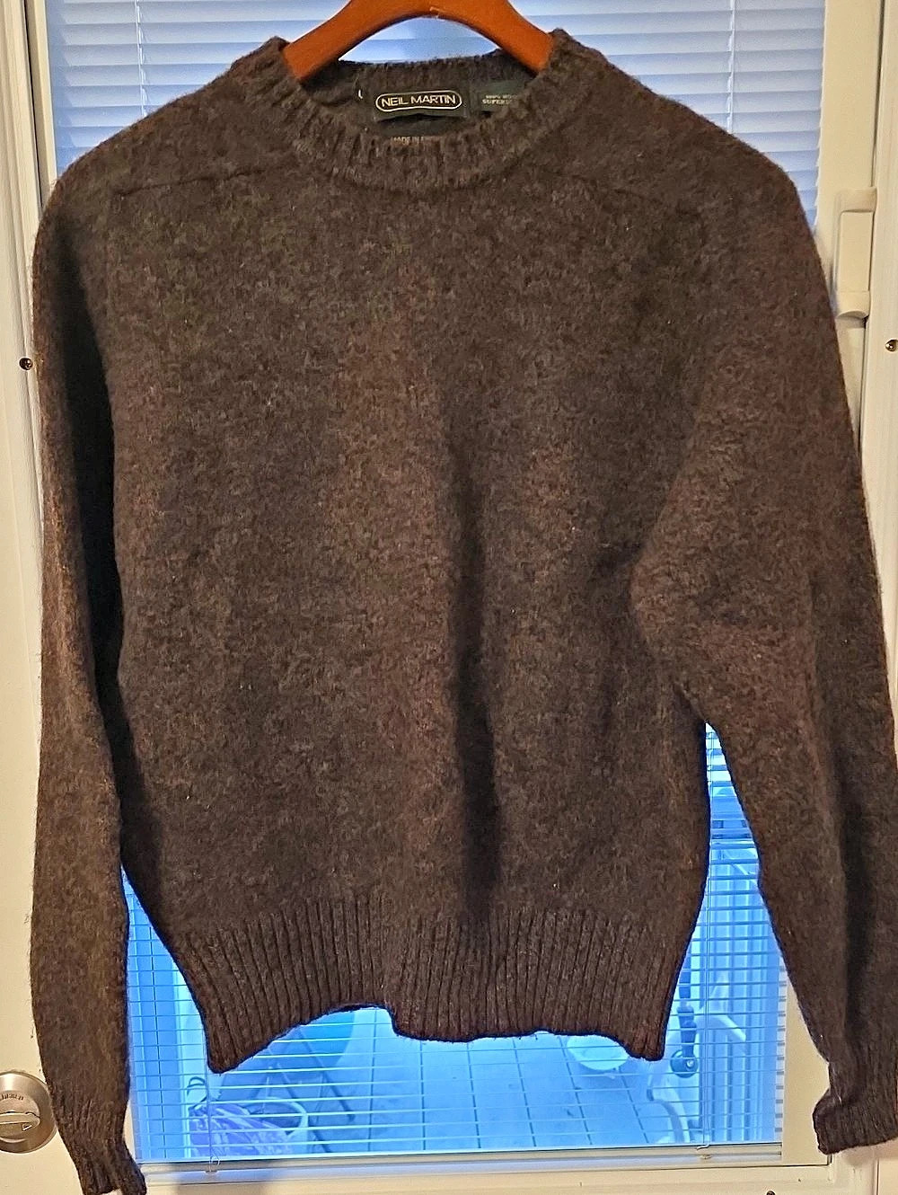 Neil Martin 100% Wool Crewneck Sweater in Brown Like New